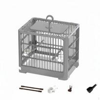 Parakeet Cage Easy to Clean Small Bird Includes Accessories Portable Carrier Brown pilka spalva