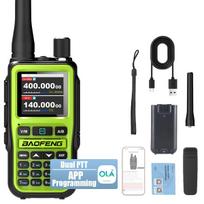 Dviguba pakuotė Baofeng UV-5R Mini 5W radijo stotelės | Bluetooth kanalo sinchronizacija + NOAA audrų pranešimai | Įkraunamos per Type-C avarijoms USB Plug mėlyna
