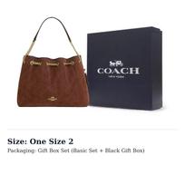 COACH Skaldytos karvės odos šiukšlių krepšys, Peties krepšys Didelis moteriškas Rudas CCZ80-IMYEF One Size 2 black