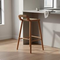 Virvės pynimo baro kėdė, paveikta vintažo, tvirta medinė baro kėdutė, pintas sėdimoji dalis, skaitiklio kėdutė, namų baldai kavinei