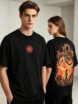 Unisex shirt Cotton Oversize Large Size Goku Calling Dragon Dragon Ball Z Oversize Washed XL