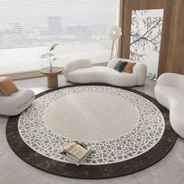 Zen stiliaus svetainės kilimas Apvalus kampas Kavos staliukas Miegamojo naktinio staliuko kilimėlis Prabangus ir meniško stiliaus grindų kilimėlis Namų dekoras 120X120CM (3.9X3.9FT