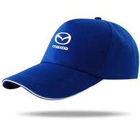 For Mazda CX3 CX-5 CX5 CX7 CX9 MX5 Axela Demio Atenza Car Logo Cotton Adjustable Baseball Hat Outdoor Auto Accessories mėlyna