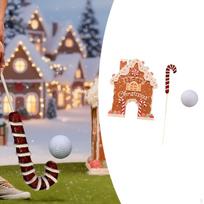Gingerbread Golf Game Set for Adults Funny Christmas Mini Activity House with 1 Ball House with 1 Ball