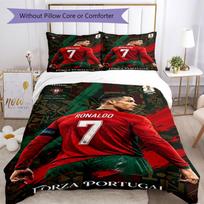 Cristiano Ronaldo Patalynės Komplektas Kvėpuojantis Antklodės Užvalkalas su Pagalvių Užvalkalais Dekoratyvinė Lovos Patalynė Miegamojo Namų Dekoro Gimtadienio Dovana 140cmx210cm