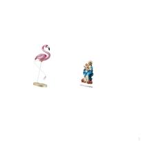 Flamingo Acrylic Resin Bird Sculpture Modern Art Garden Figurine Unique Tabletop Ornament Home Decor white