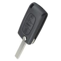 Juodas sulankstomas pakaitinis rakto nuotolinio valdymo pulto korpusas, skirtas Peugeot 107 207 307 407 408 black