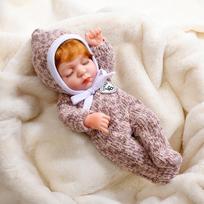 NPK 30 cm Mini Reborn Visos vinilinės lėlės miegančios lėlės su apranga Boy beige
