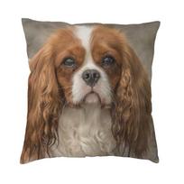„Cavalier King Charles Spaniel“ prabangus pagalvės užvalkalas Namų dekoratyvinės šunų pagalvėlės, skirtos sofai, dvipusės spausdintos kėdės pagalvėlės 30x30cm 12x12in brown