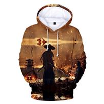 Žaidimo Ghost of Tsushima 3D spausdinti gobtuvai Samurajų Cosplay džemperiai Vyrams Moterims Madingas gobtuvas Hip Hopo megztinis Unisex gobtuvas Paltai L brown
