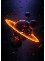 Anotacija Spalvinga kosmoso planetos galaktika Žvaigždėto dangaus plakatai ir spaudiniai Senovinė drobė Tapyba Sienų Paveikslas Kambario Namų dekoravimas 50x70cm No Frame