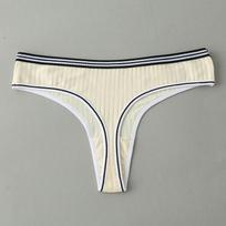 Moteriški apatiniai Seksualūs stringai Dryžuota juosmens juosta Grynos medvilnės tarpkojis T formos kelnaitės Moteriškas žavesys Žemo liemens Siūlinės kelnaitės L gray