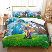Spyro Reignited Triology Bedding Set for Adults Boys Duvet Cover Bed Set Single Twin Full Queen bedding set Soft and comfortable AU King 245x210cm
