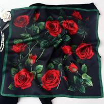 Naujas 100% natūralus tikro šilko šalikas Kaklo skarelė Foulard Moteriška bandana Skarelės Moterims Hidžabo skara Apklotai Kvadratinė skarelė Real Silk 53x53cm red