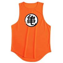 Japoniško anime vėžlio rašto vyriški sportiniai drabužiai, fitneso liemenė, greitai džiūstanti, kultūrizmo marškinėliai be rankovių raumenims 2XL black