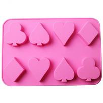 Kitchen Baking Molds 3D Cartoon Playing Card Mold Silicone Cake Mold Fondant Chocolate Candy Mold DIY Different Cake Decoration pink