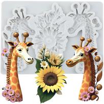Giraffe Silicone Mold Daisy Flower Fondant Molds Cake Decorating Tools Theme Cake Dessert Decorated Chocolate Candy Mold pilka spalva