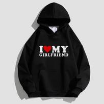 AŠ MYLIU SAVO MERGINĄ Spausdinimas Unisex Hoody Y2K Megztinis moterims/vyrams Hoody Megztiniai Vienspalviai Hoody Megztiniai Viršutiniai drabužiai M gray