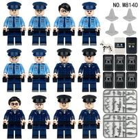 12 vnt. Miesto serijos Kelių patrulių policijos mini figūrėlės statybiniai kaladėlių žaislai