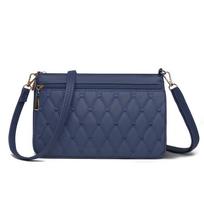 Women's Large-Capacity Quilted Messenger Bag - Versatile Summer Shoulder Bag KTY tamsiai mėlyna spalva