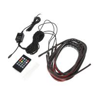 Car Underglow LED Strip Light 7 Colors 6 Flashing Modes 10V‑15V 12W Bumper Air Intake Grille Bottom Ambient Lighting black