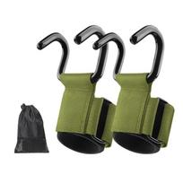 Weightlifting Hook Suitable for Pull Barbells Deadlifts Comfortable Wrist Support with Iron Grips for Gym Training žalia