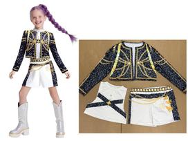 K-Pop Demonas Medžiotojai Zoey Rumi Mira Kostiumų Rinkinys Huntrix Auksinis Cosplay Mergaitėms 3D Spausdinimo Sceniniai Drabužiai Uniforma Vaidmenų Žaidimo Apranga 140cm black