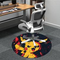 1 vnt. Pikachu elektrinis apvalus biuro kilimas, vidinis takelis, tinkamas biurui, miegamajam, svetainei, namų dekoravimui, kambario dekorui, Offic a0928201 80cm by 80cm gray