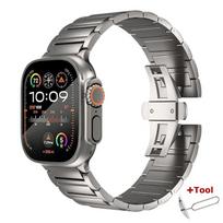 Titano metalinė apyrankė Apple Watch Ultra 3 2 49mm 45 46 44mm prabangi juosta iWatch serijai 11 10 9 6 Se 8 grandinėlės apyrankė Correa for Ultra 3 2 1 49mm gray