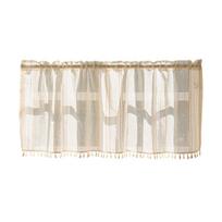 Rustics Burlap Rod Pocket Curtain Valance for Small Window in Bathroom, Laundry Room, or Coffee Shop white
