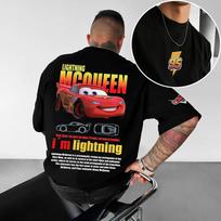 Vasaros Žaibo Makvyno ir Salės T-shirt poroms Makvyno Salės Spaudiniai T-shirt'ai berniukams mergaitėms Medvilniniai Ventiliatorių Dovanų Viršutiniai Drabužiai L black