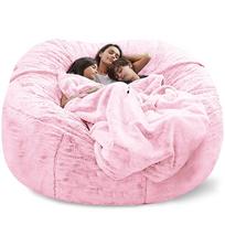 Plaušinis dirbtinio kailio pupų maišo sofa - Galima rinktis 5 pėdų, 6 pėdų ir 7 pėdų dydžių 150x75 cm
