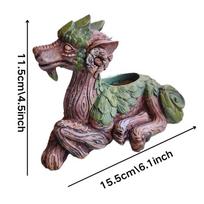 Creative Dragon Tree Planter Succulent Planter Resin Garden Statue Figurine Decor Plant Pot Gift for Nature Lover Friends Family gray