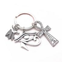 Egypt Keychain Anubis Horus Eye Keychain for Creative Ancient Egyptian for Key Ring Crucifix Charms for Key Chain Gifts 1 gray