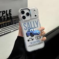 Animacinių filmų automobiliai McQueens Sally telefono dėklas Apple iPhone 17 Air 16 16e 15 14 13 12 11 Pro Max X Xs XR 8 Plus prabangus skaidrus dėklas iPhone 12 gray