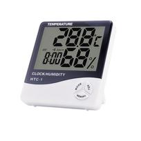 LCD Electronic Digital Temperature Humidity Meter Indoor Outdoor Thermometer Hygrometer Weather Station Clock HTC-1 HTC-2 HTC-2 gray
