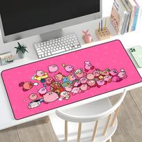 K-KirbySE Kawaii Pelės Padas Guminis Kilimėlis Nešiojamojo Kompiuterio XXL Pelės Padas Sąsiuvinio Žaidėjo Kompiuterio Stalas Žaidimų Aksesuarai 600x300x2mm