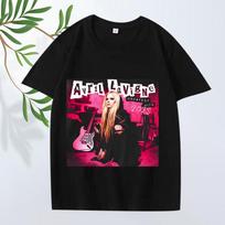 Avril Lavigne 2026 M. Turo Geriausių Hitų Grafinis Marškinėlis Unisex Moteriški Per dydį 100% Medvilnės Trumpomis Rankovėmis Vasaros Spaudinys Unisex Viršutiniai Drabužiai S black