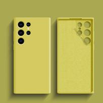 Liquid Silicone Shockproof Case For Samsung Galaxy S24 S23 S22 S21 S25 Ultra A55 A54 A34 A52 5G Accessories Cute Soft Back Cover For Samsung S24Ultra geltona