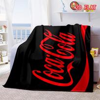 Coca-Cola Rainbow poliarinio lokio pledas, flanelinis pledas miegamajam 80cm x 120cm black