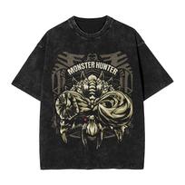 Plaikyti marškinėliai Monster Hunter Zinogre Hip Hop Naujoviški marškinėliai Dydis Oversize Streetwear Medvilniniai spausdinti viršutiniai drabužiai Tee Shirt Unisex Moterys S black