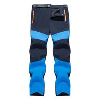 Vyrų vandeniui atsparūs, vėjui neperpučiami, pašiltinti slidinėjimo kelnės - Šiltas softshell rudeniui/žiemai, alpinizmui, galimi didesni dydžiai XXL ežero mėlyna spalva