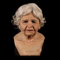 Realistiška latekso senolio veido kaukė Helovinui, patvari ir kvėpuojanti Old Woman