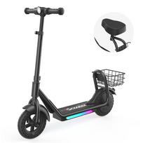 iScooter iK7 2-in-1 vaikiškas elektrinis paspirtukas su nuimama sėdyne ir krepšeliu juoda