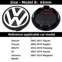 UDXKW1 4Pcs Volkswagen Wheel Center Cap Car Hub Cover Accessories For VW GTI Polo Golf Passat Tiguan Arteon Touareg Taigo Caddy Jetta black