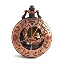 Prahoje pagamintas antikinio stiliaus astronominis ciferblatas 47 mm Steampunk skeletinis mechaninis lydinio kišeninis laikrodis vyrams antique black