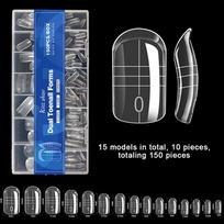 150/160Pcs Clear Toe Nail Extensions Full Cover Press-On Fake Toe Tips Summer Diy Manicure Set For Women Girls Barefoot Decor A1 blue