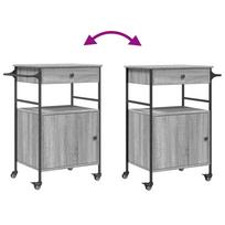 Kitchen Trolley Grey Sonoma 56 x 43 x 89.5 cm Engineered Wood