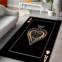 Ace of Hearts Playing Card Pattern Carpet Living Room Bedroom Bedside Sofa Area Carpet Soft Indoor Floor Mat Home Decor INS 120cmX160cm gray