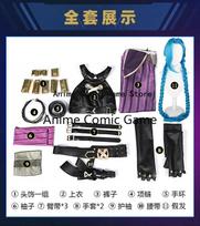 Anime Jinx Arcane Cosplay Costume Crit Jinx Cosplay Loose Cannon Cosplay Outfit Wig Sexy Women Carnival Costume XL&Arcan black